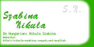 szabina nikula business card